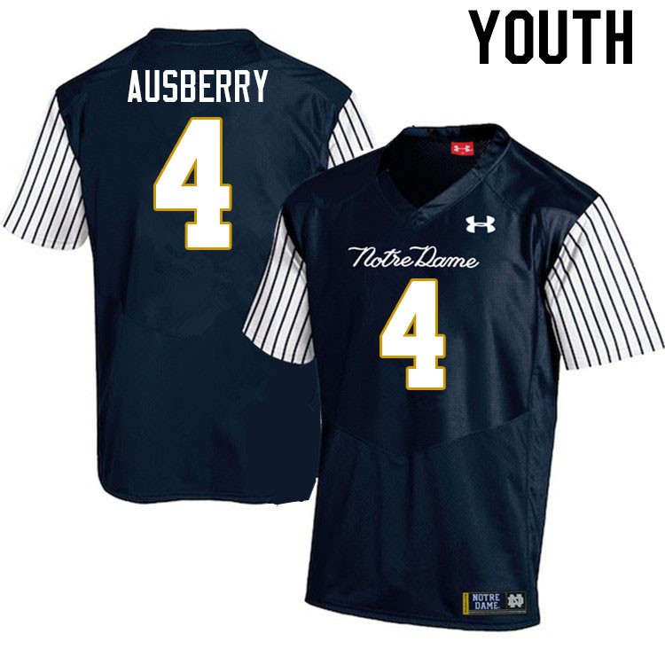 Youth #4 Jaiden Ausberry Notre Dame Fighting Irish College Football Jerseys Stitched-Alternate